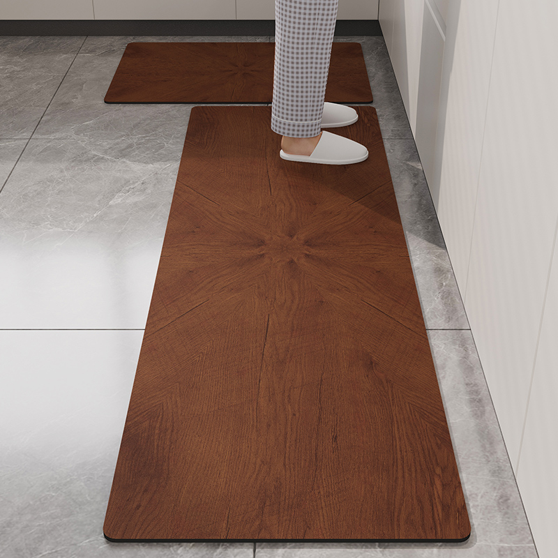 仿木纹软硅藻泥厨房地垫防滑防油脏吸水脚垫子防水免清洗地毯