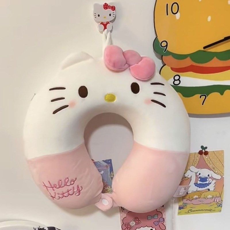 可爱kt猫U型枕少女心网红猫咪外出坐车脖子靠枕记忆棉颈椎午睡枕