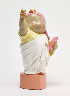 稀奇艺术瞿广慈《幸运女神》创意雕塑可爱桌面摆件礼品礼物