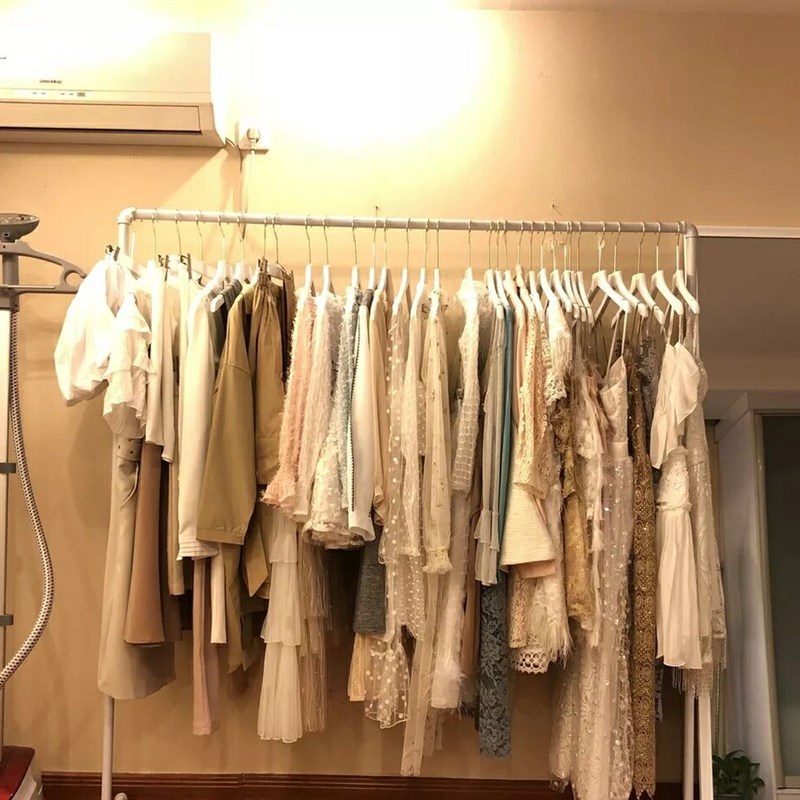 服装店展示架婚纱男女服装店挂衣架落地式白色货架龙门架商场架子