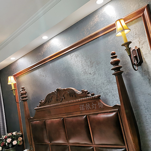 美式客厅复古卧室楼梯走廊过道免接线无线充电感应单头铁艺壁灯具