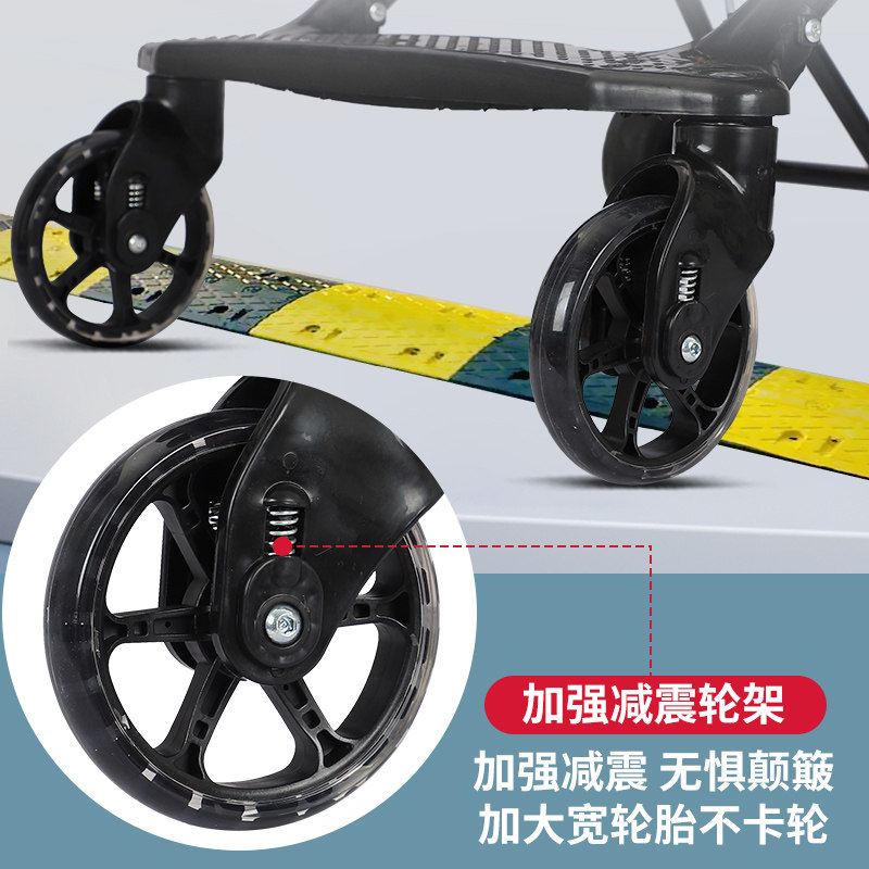 双胞胎溜娃神器双人轻便宝宝婴儿推车可坐可躺大小二胎推车大脚踏