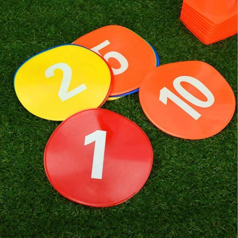 数字标志盘平面垫足球训练辅助用具障碍标志物标志碟篮球训练器材