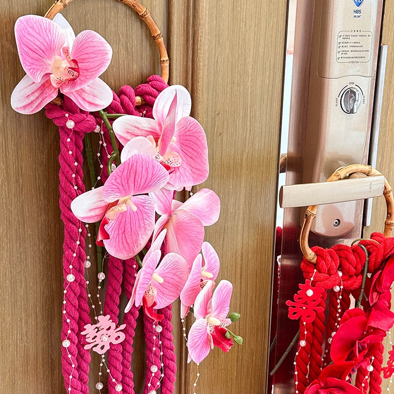 结婚挂件婚礼花环网红婚房拉花布置新房卧室门背景墙场景装饰好物