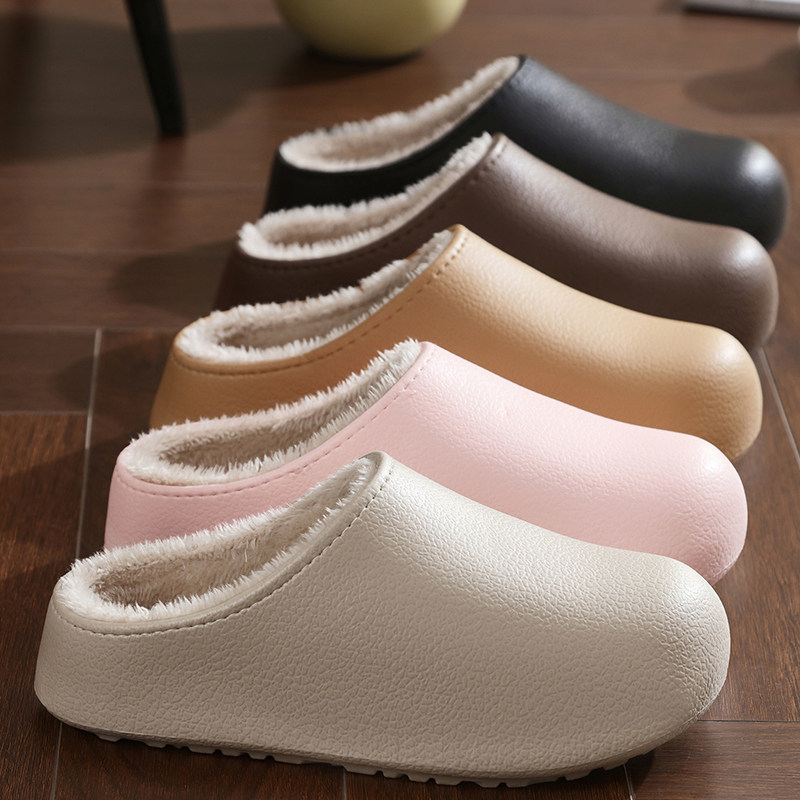 棉拖鞋女士情侣居家冬天室内加绒冬季踩屎感家用保暖秋毛绒拖鞋男