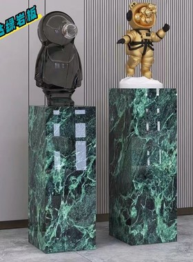 高端奢石岩板花架家居客厅玄关过道摆饰底座酒店会所展厅展示台
