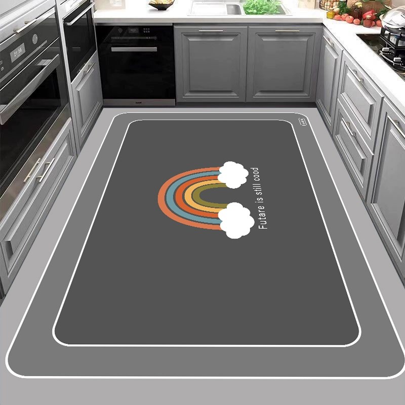 硅藻泥厨房地垫耐脏免洗可擦防滑防油吸水脚垫满铺家用防污可裁剪