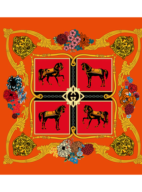 美式轻奢骏马橙色卧室地毯客厅茶几毯网红直播拍照衣帽间定制满铺