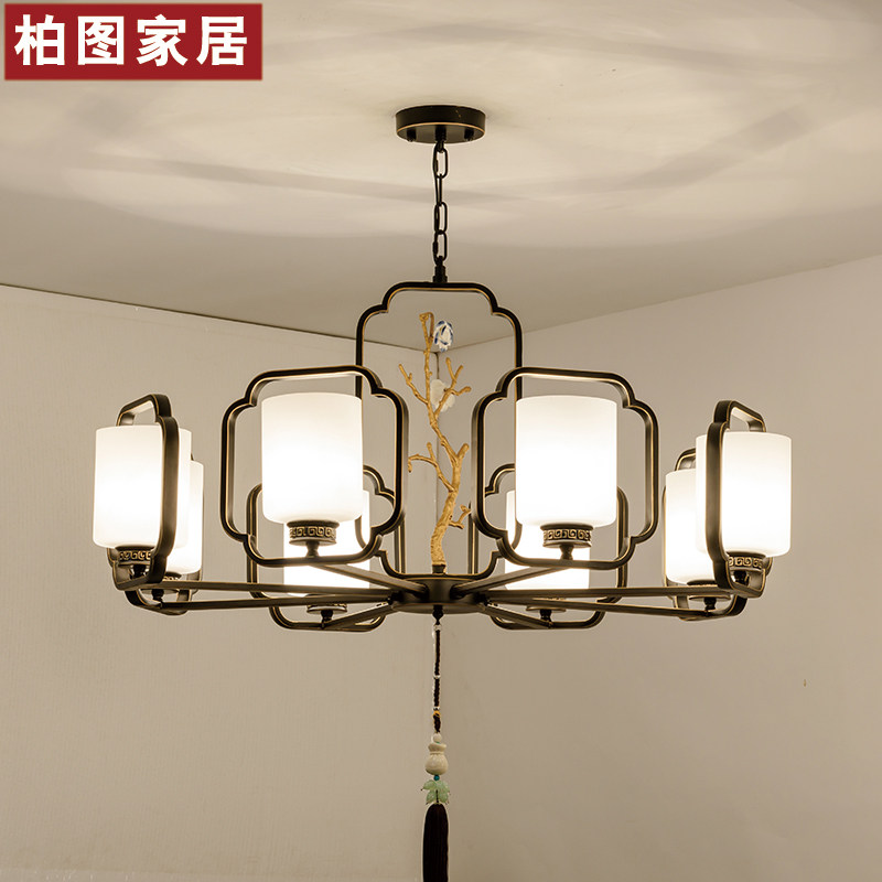 新中式吊灯客厅现简约餐厅吊灯古典茶楼书房酒店吊灯中国风,家装灯饰光源,客厅吊灯,淘宝优惠券,粉丝福利购,淘宝优惠卷
