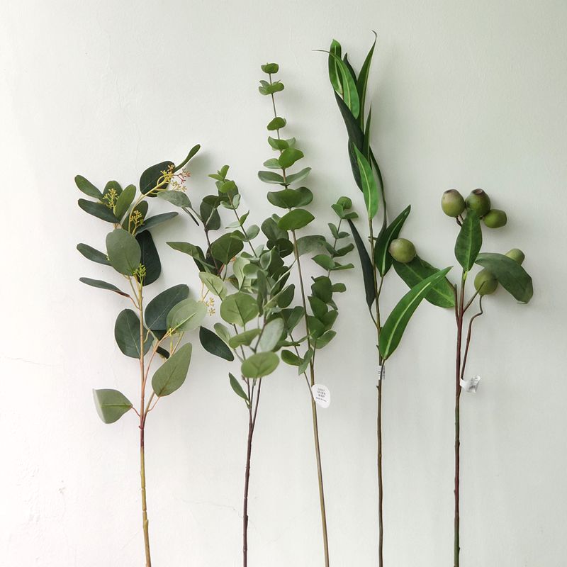 风仿真尤加利桉树叶尤加利果子插花配材婚礼花艺家居绿植摆件