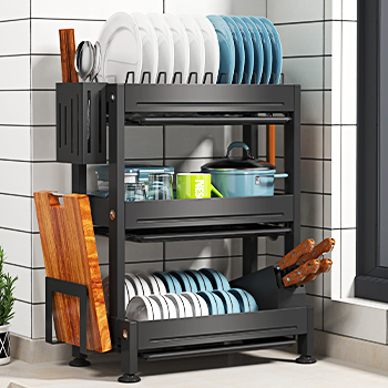 沥水碗架厨房碗碟晾碗筷台面三层双层收纳放碗架
