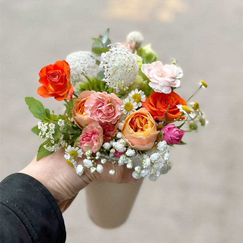 网红鲜花奶茶杯一次性花束杯一支玫瑰饮料杯创意外托外卖定制logo