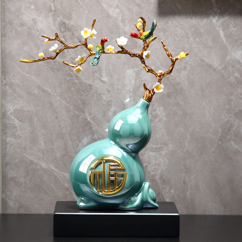 迎客松葫芦摆件客厅玄关装饰轻奢电视柜软装饰品家居饰品,家居饰品,装饰摆件,淘宝优惠券,粉丝福利购,淘宝优惠卷