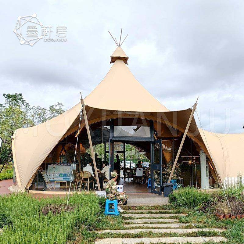 户外豪华印第安酒店帐篷民宿度假村营地户外拓展活动篷房接待中心