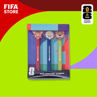 FIFA国际足联2026世界杯吉祥物中性笔套装按压式考试办公速干水笔
