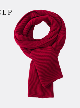 JCLP 金纯良品 100%山羊绒柳条披肩围巾新年中国红 25年秋冬新款