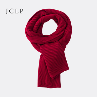 JCLP 金纯良品 100%山羊绒柳条披肩围巾新年中国红 25年秋冬新款