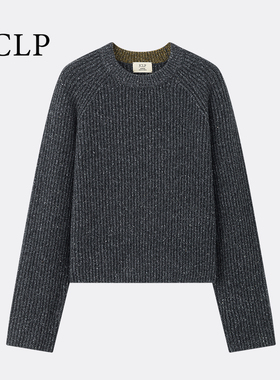 JCLP金纯良品 双股丝羊绒花纱 插肩袖宽松慵懒圆领针织羊绒衫毛衣