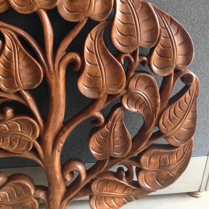 特惠泰国异域风菩提树木雕挂件东南亚风格挂饰新中式玄关木质壁挂