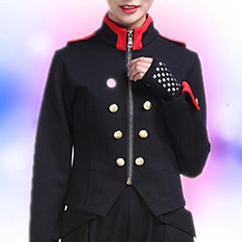 越野营上衣女新款外套黑色立领水兵舞服装吉特巴演出服队服