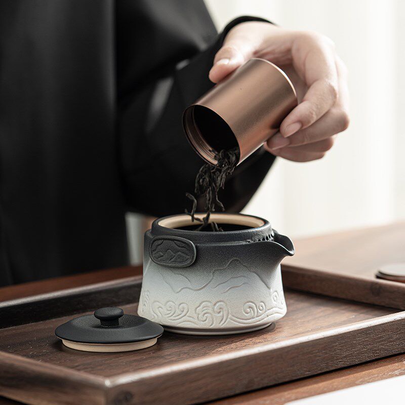记今朝《山海观》旅行茶具套装一壶一杯快客杯企业年会商务伴手礼