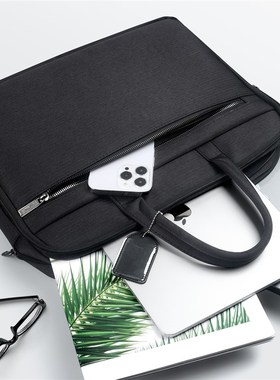 杰利2219新款文件包超大容量公文包男商务帆布手提电脑包铭牌代表