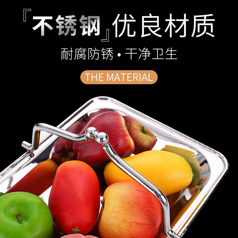 不锈钢毛巾盘手提毛巾篮酒店KTV酒吧客房热毛巾托盘餐巾盘水果篮