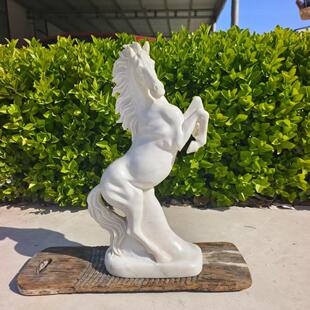 石雕马雕塑汉白玉马头工艺品摆件石刻大理石马雕塑定制石雕天然石