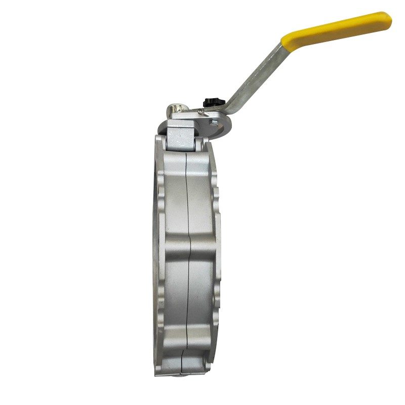 手动粉尘粉体蝶阀不锈钢单双法兰系列水泥搅拌站涡轮手柄放DN100