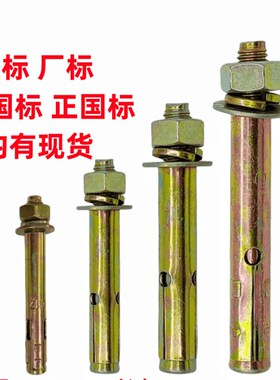 整箱国标彩锌膨胀螺丝大全拉爆带孔外蓬胀镀锌小头爆炸螺栓M6-M12