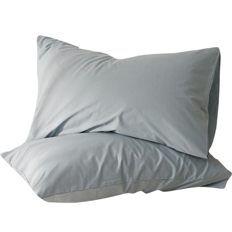 纯色全棉水洗棉枕头套一对装新款单人枕套双人家用一对内胆套