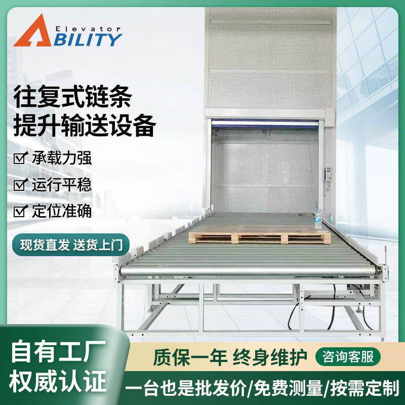 定制Z型E型减速机升降平台链条提升机往复式链条提升输送设备