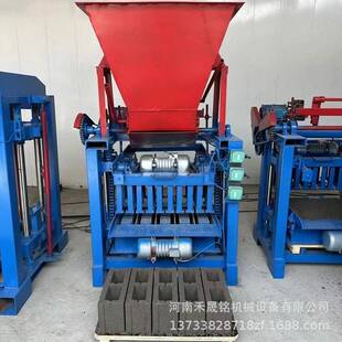 四柱制砖机可加料斗砌块成型高效制砖多规格免烧砖机设备