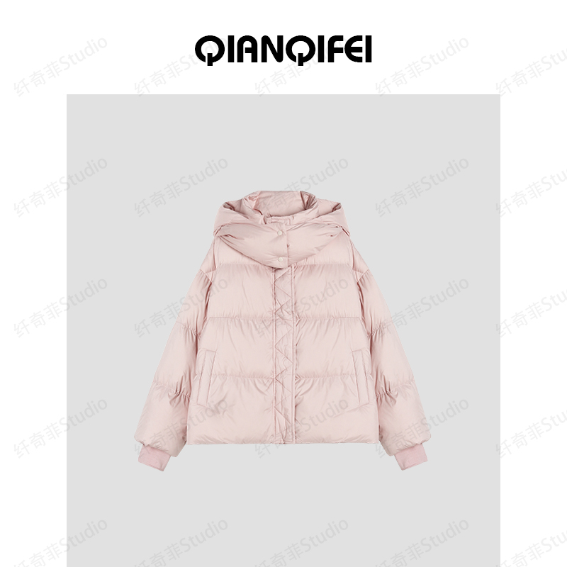 12.9F B【冬日暖阳】新款宽松面包服连帽鹅绒短外套 TK5111