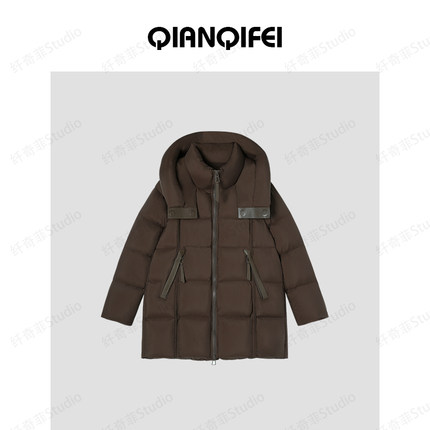 12-19F B【雪顶泡芙】新款拉链口袋休闲连帽鹅绒外套 TK5127