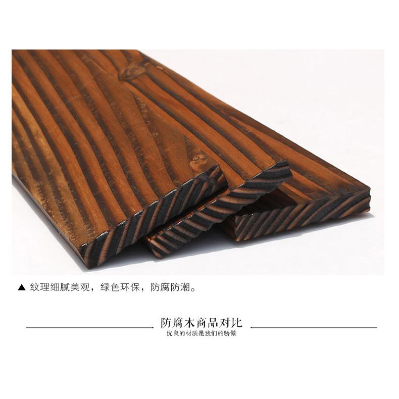 碳化木刻纹木拉丝工艺做旧处理加工花架亭子围栏防腐木户外