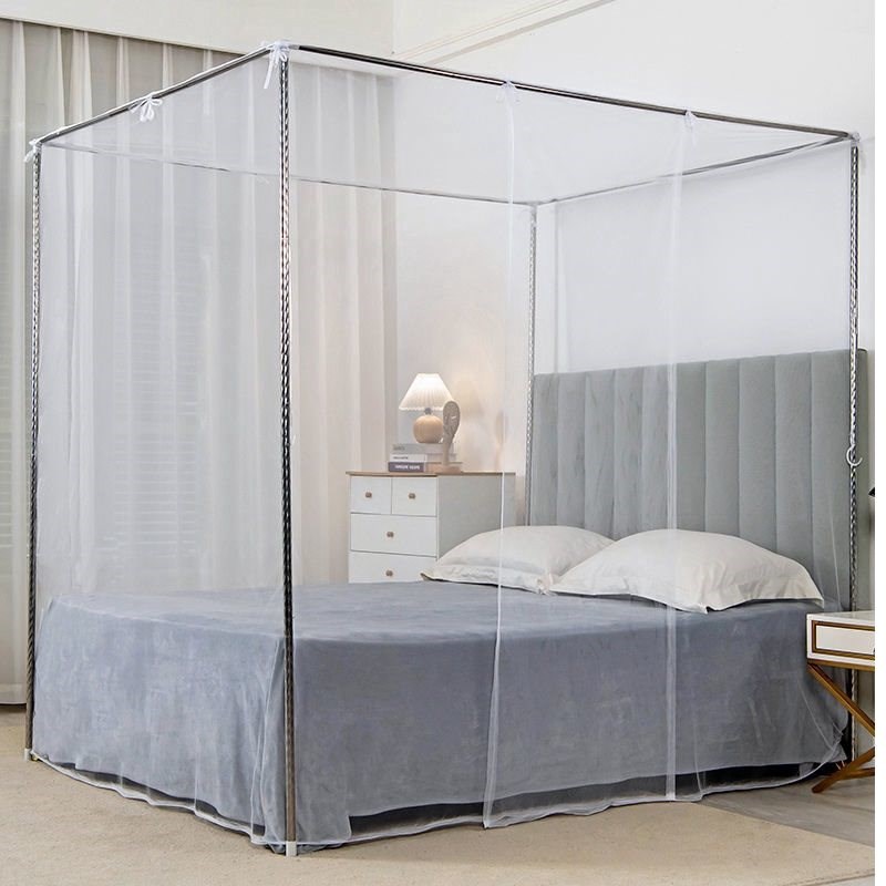 1米8乘2米的蚊帐家用双人大床蚊帐支架加密卧室单开门1.2m1.5米套