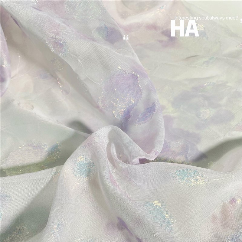 一米扎染印花提花布料紫色印花 面料/布类