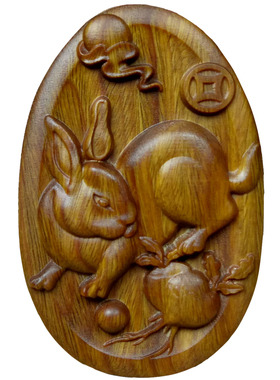 绿檀木头雕刻生肖吊坠木质鼠牛虎兔龙蛇马羊猴鸡狗猪绿色钥匙挂件