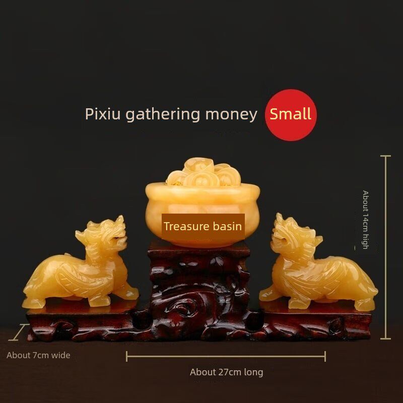 黄玉皮绣饰品家庭装饰品客厅皮绣聚宝盆小尺寸,家居饰品,桌面摆件,淘宝优惠券,粉丝福利购,淘宝优惠卷
