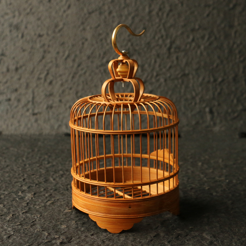 苏工老玉竹纯手工精工制作榫卯结构竹丝蝈蝈笼鸣虫器具摆件收藏