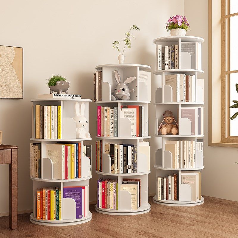 旋转书架一体靠墙落地储物柜简约儿童收纳绘本家用简易书柜,住宅家具,旋转书架,淘宝优惠券,粉丝福利购,淘宝优惠卷