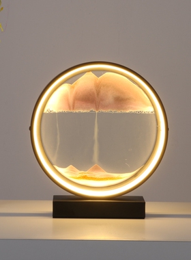 玻璃流沙画创意沙漏摆件结婚客厅装饰乔迁新居礼物