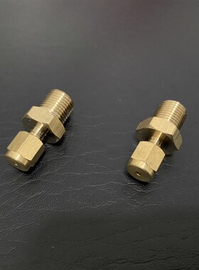 英制1分1/8螺纹接转1/16黄铜双卡套接头公制1.6mm毫米色谱配件