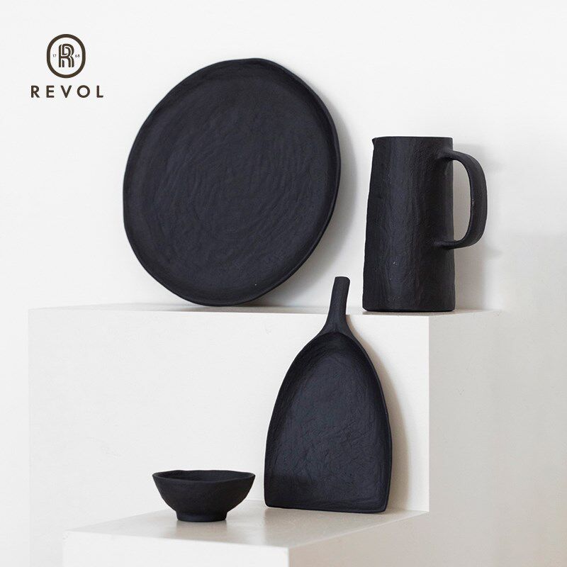 法国Revol设计师联名法式侘寂餐盘陶瓷餐具 手作复古西餐沙拉盘子