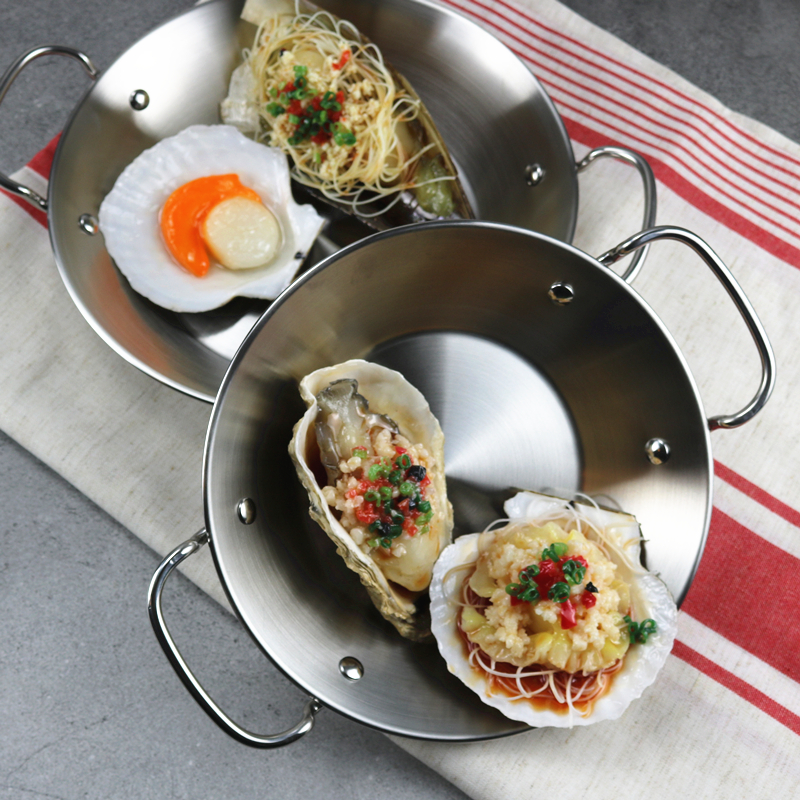 小怪兽系列304不锈钢海鲜盘家用火锅干锅煎锅小龙虾盘电磁炉明火