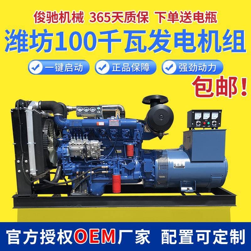 100kw发电机组工厂养殖场供电设备小功率柴油发动机组100千瓦