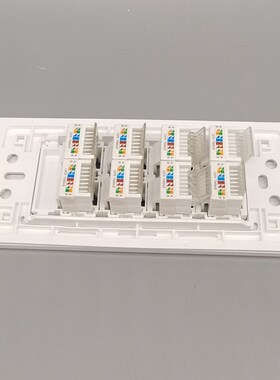 118型中号六类网络模块8口8口RJ45面板八C个AT6千兆电脑网线宽带