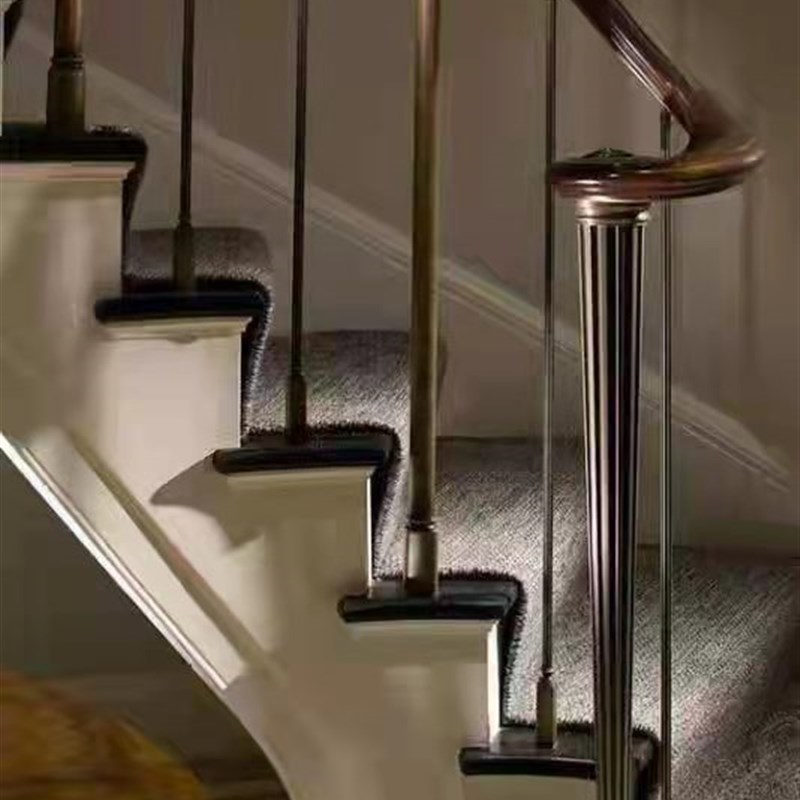 铝合金楼梯立柱铝艺 轻奢简约现 别墅自建房欧式大小杆古铜拉丝