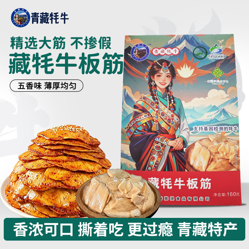 宸焜食品青藏牦牛板筋 麻辣五香休闲零食小吃青海特产160g